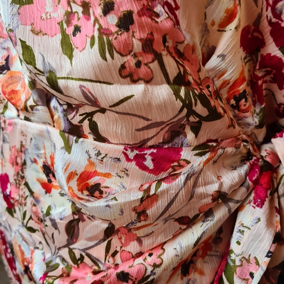 Debbie Dabbie 10 by Angel Biba Floral Colourful Side Tie Wrap Dress - Picture 6 of 12